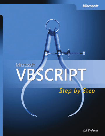 Microsoft VBScript Step by Step eBook | Manualzz