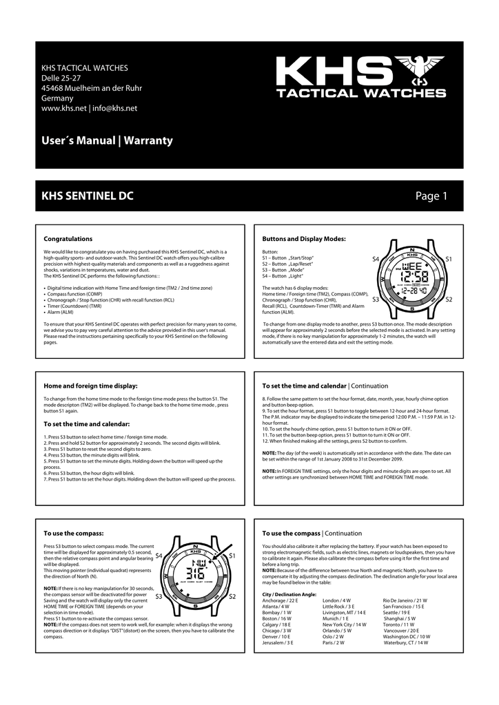 digital watch instructions 4 button