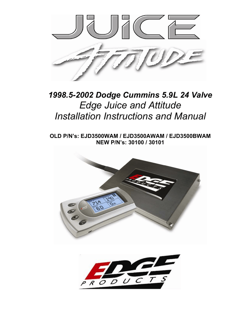 Edge Juice and Attitude Installation Instructions and Manual Manualzz