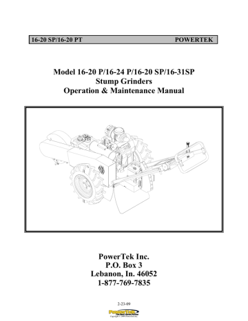 PowerTek 16-20 P Operation & Maintenance Manual | Manualzz
