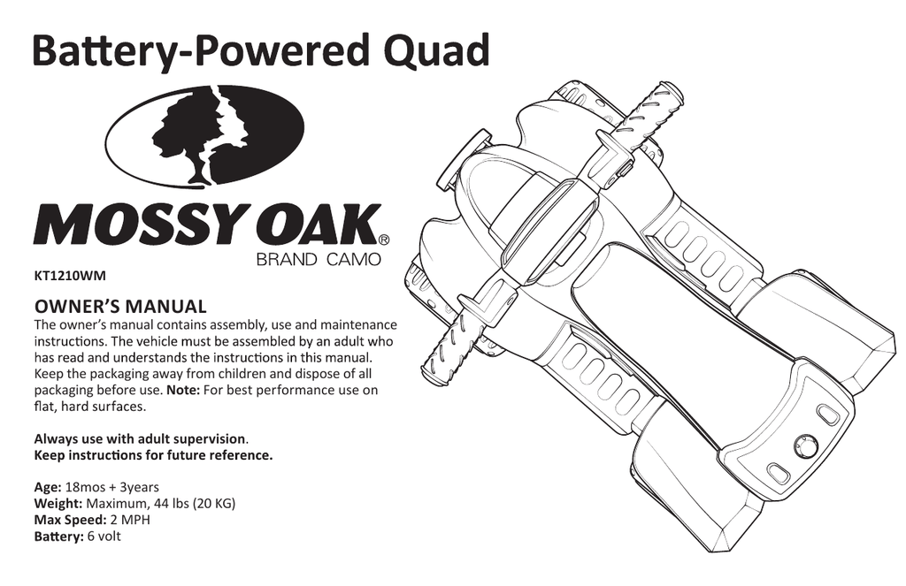 mossy oak battery powered quad