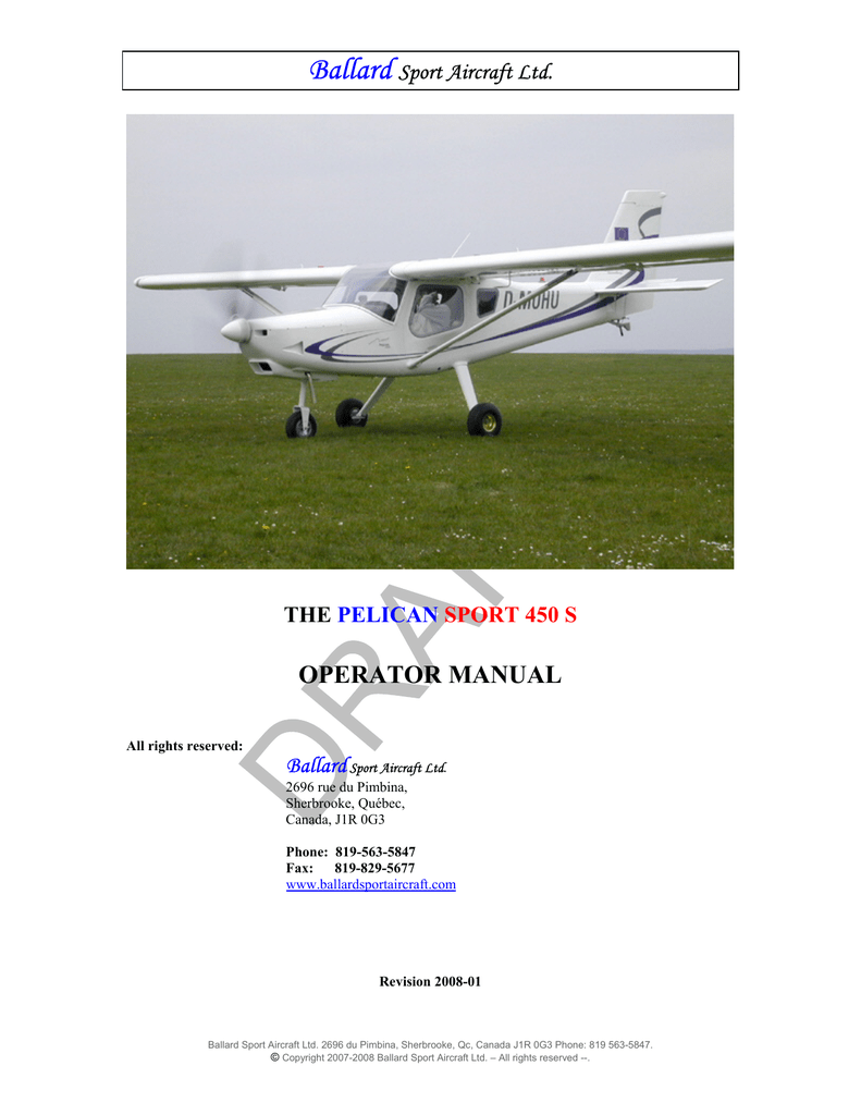 Pelican Sport 450 S Manualzz