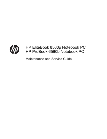 HP EliteBook 8560p Notebook PC HP ProBook 6560b | Manualzz