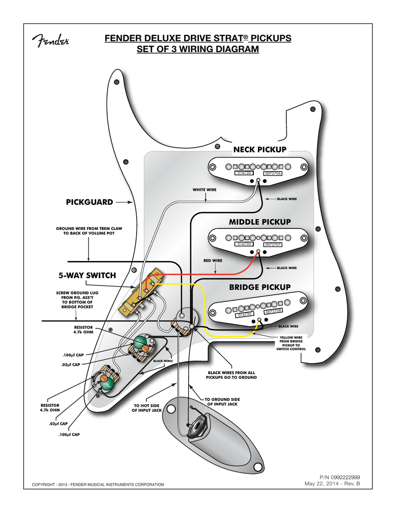 Fender Deluxe Drive Strat Pickups Set Of 3 Wiring Diagram Manualzz