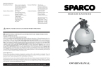 Sparco Sand Filter FS016, FS019, FS022, FS026 Owner's Manual
