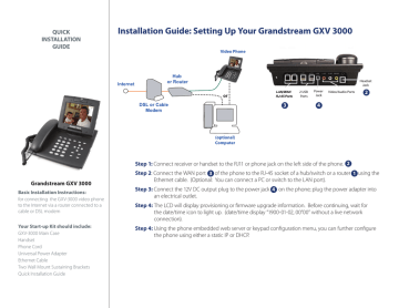 Installation Guide Setting Up Your Grandstream Gxv 3000 Manualzz