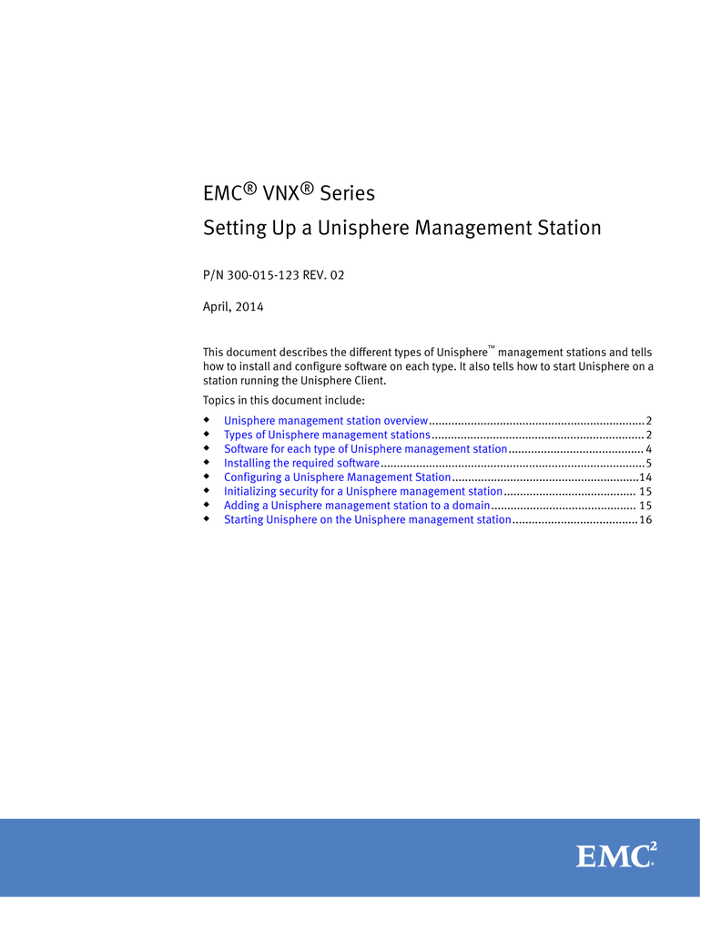 Emc Vnx Series Setting Up A Unisphere Manualzz