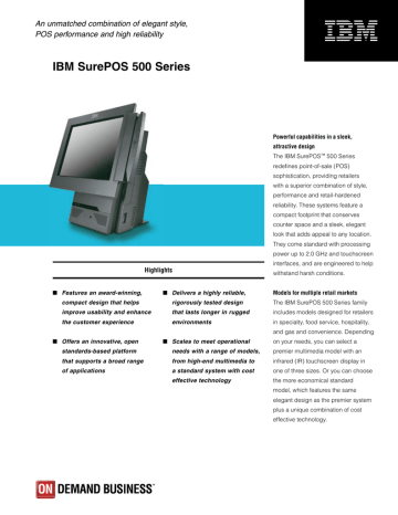 IBM SurePOS 500 Model 4840 Point of Sale register 