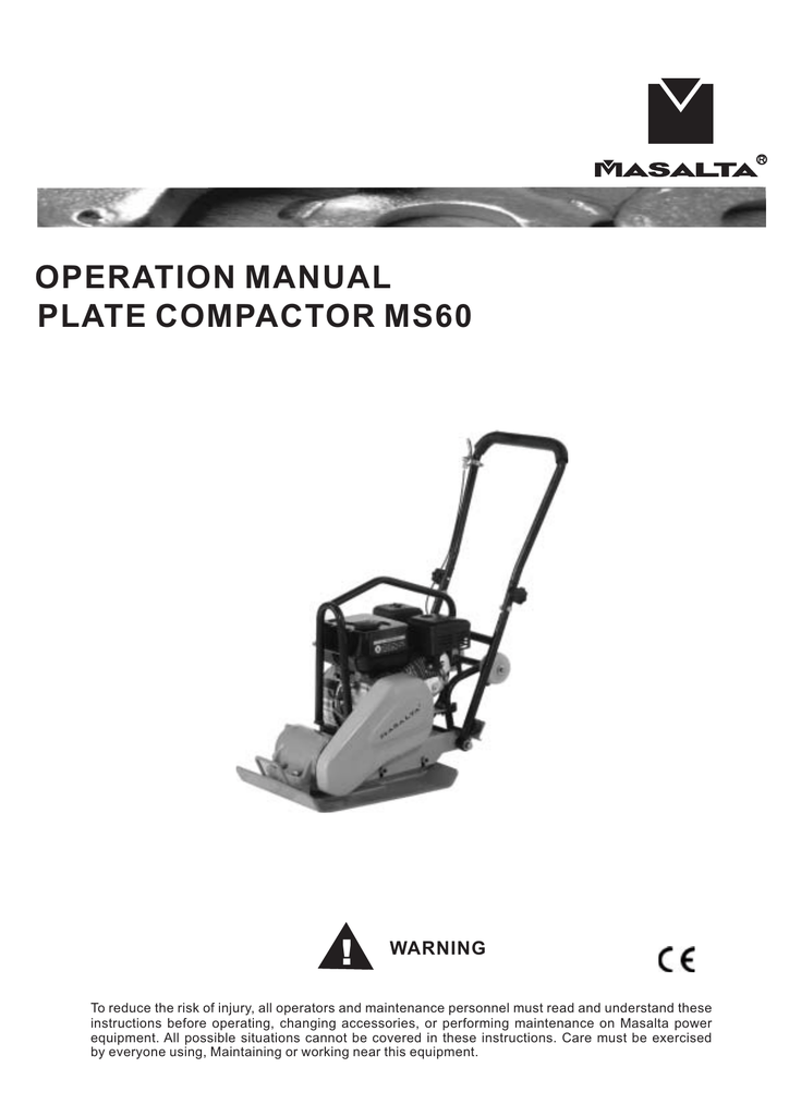 operation manual plate compactor ms60 Manualzz