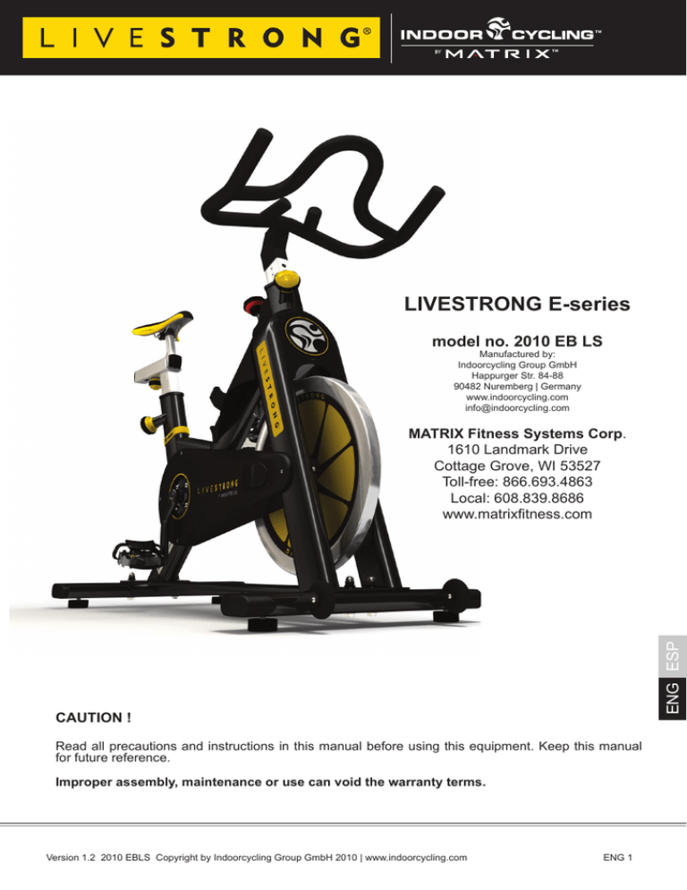 livestrong e series spin bike