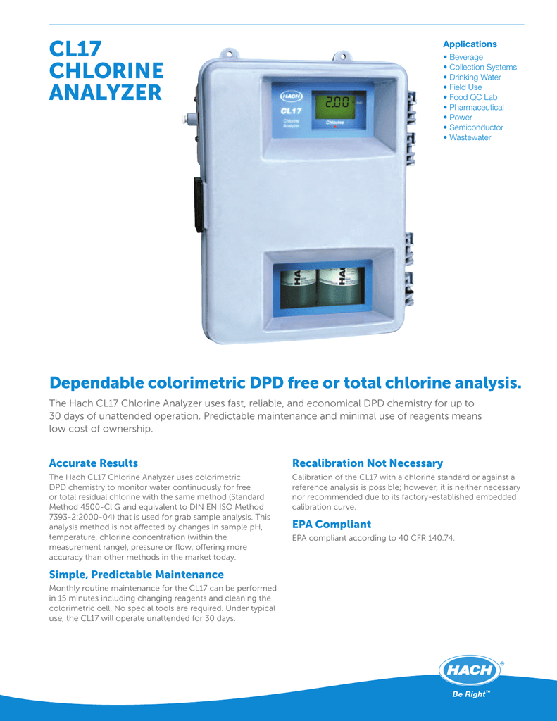 Cl17 Chlorine Analyzer Manualzz
