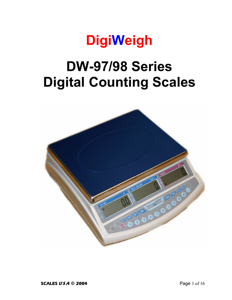 DigiWeigh DW97PBM04 User manual Manualzz