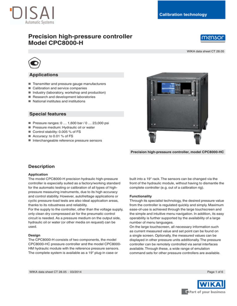 Precision High Pressure Controller Model Cpc8000 H Manualzz