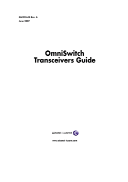 Alcatel-Lucent OmniSwitch 6800 Series User manual