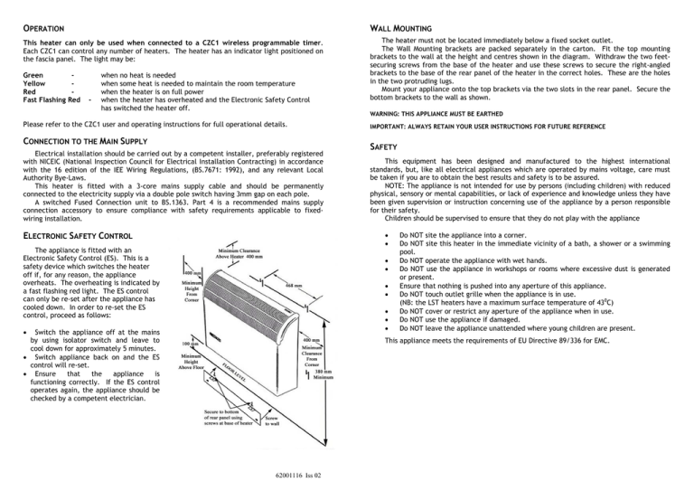 Consort Wireless Controlled 1kw Cn Lst Fan Heater Installation Manualzz