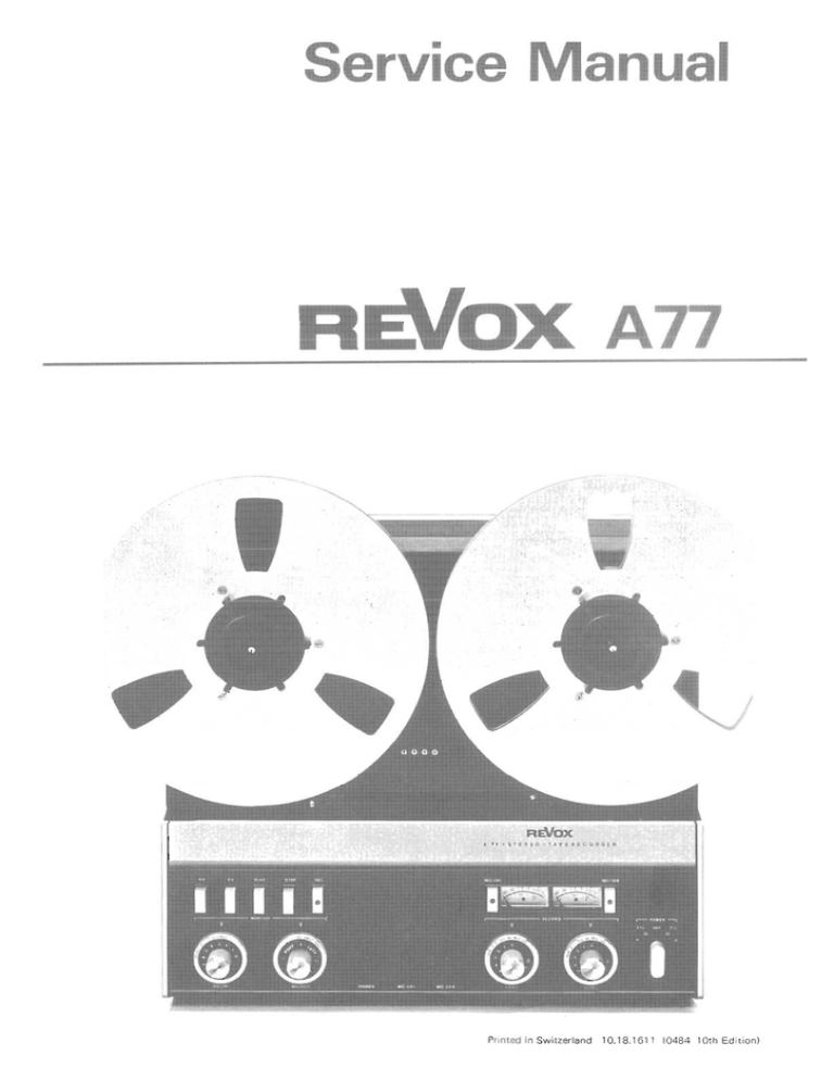 Revox A 77 Service Manual 2 Manualzz