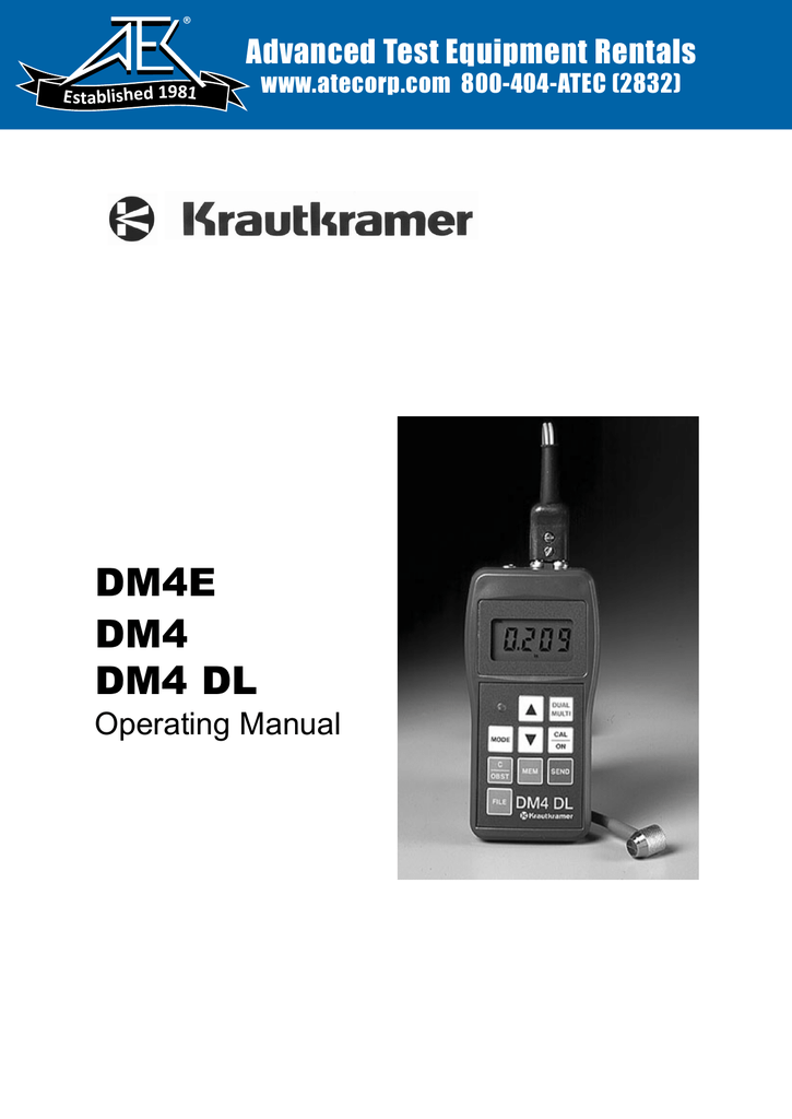 DM4 DM4 DL DM4E Advanced Test Equipment Rentals Manualzz