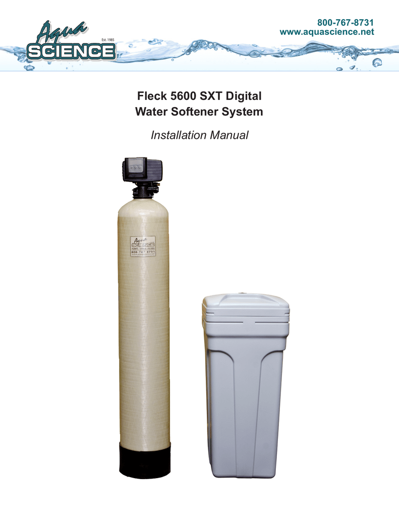 Fleck 5600 Sxt Digital Water Softener System Installation Manual Manualzz