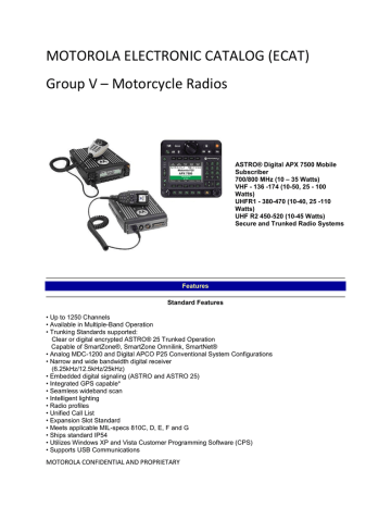 MOTOROLA ELECTRONIC CATALOG (ECAT) Group V | Manualzz