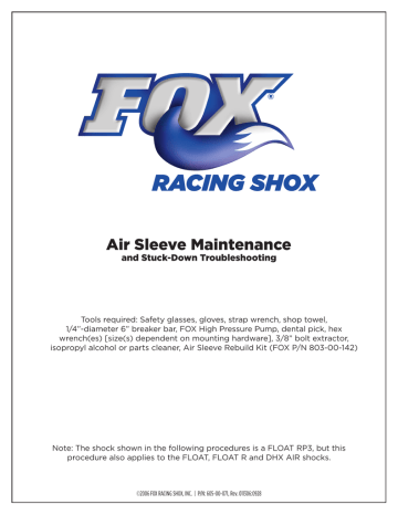 fox float air sleeve rebuild kit