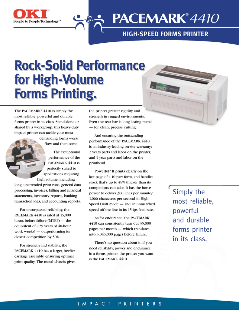 Rock-Solid Performance for High-Volume Forms Printing. Rock | manualzz.com