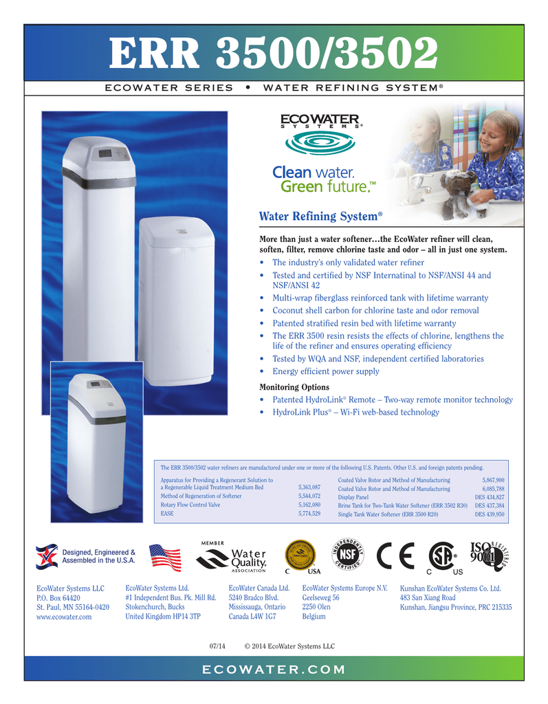 ecowater systems water softener model 2502