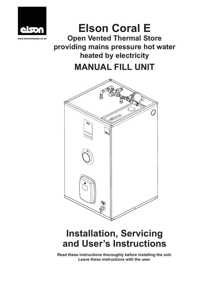 Elson Coral E installation manual | Manualzz