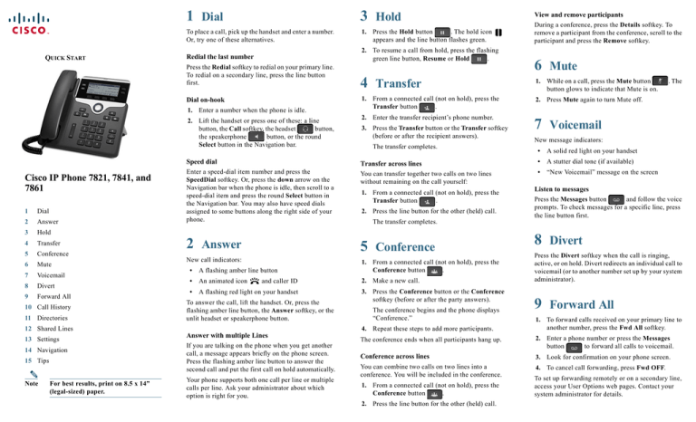 Cisco Phone Models 7841 Manualzz