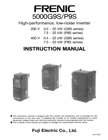 Page 1 Frenic 5000g9s P9s High Performance Low Manualzz