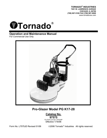 Tornado Kawasaki Pro Glazer Burnisher | Manualzz