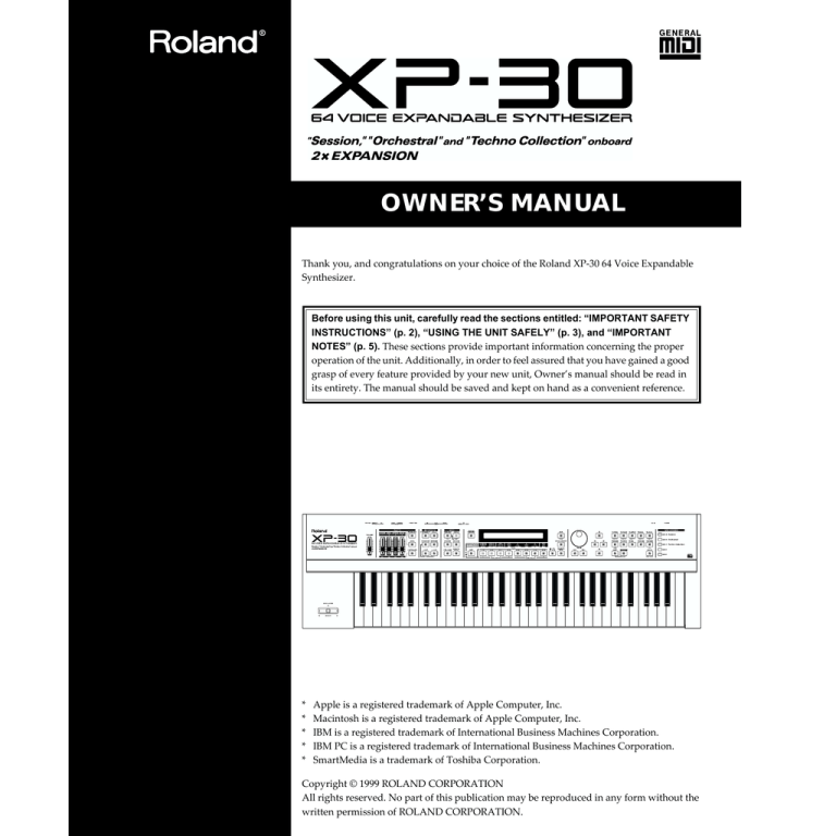 Roland Xp 30 Manual Manualzz