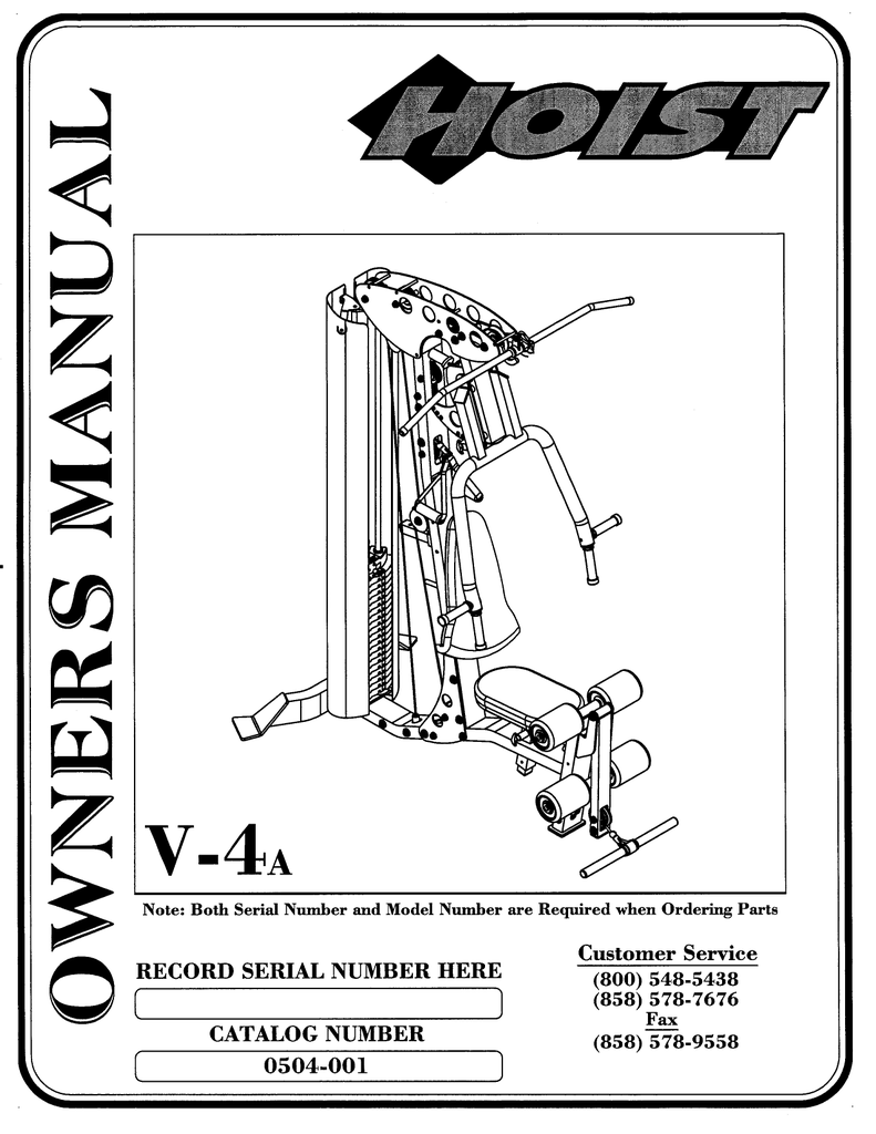 HoistFitness v4 Owner Manual Manualzz