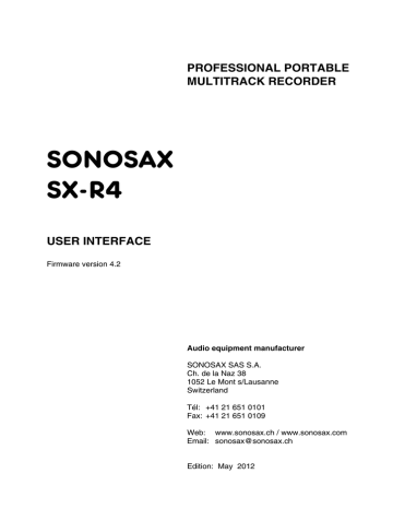 METADATA. Sonosax SX-R4 | Manualzz