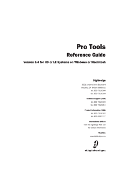 Avid Pro Tools HD 6.4 Reference Guide