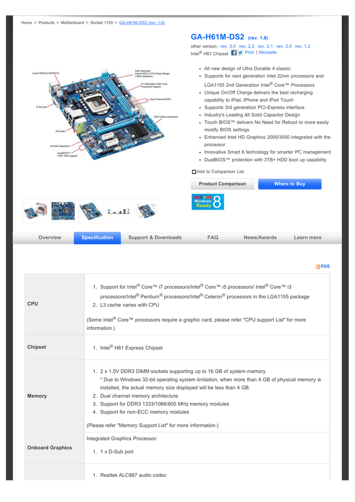 gigabyte ga-h61m-ds2 intel s