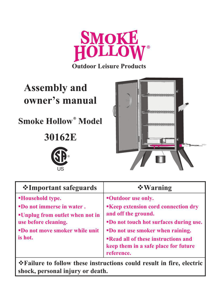 User manual and frequently asked questions Easy Clean Smoke Less Grill  TG403D52