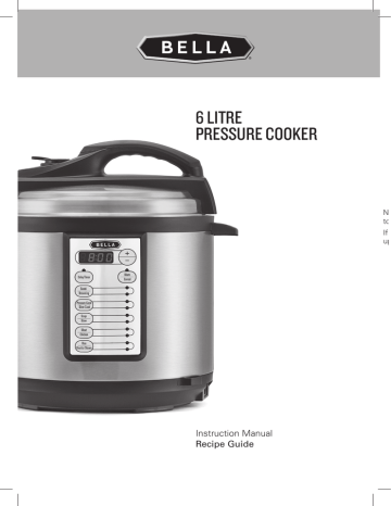 Bella 6 Litre Pressure Cooker Instruction manual Manualzz