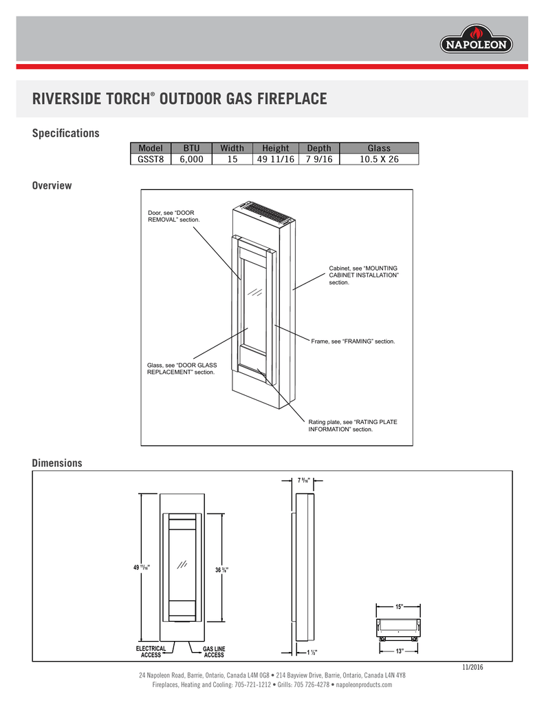 Riverside Torch Outdoor Gas Fireplace Manualzz Com