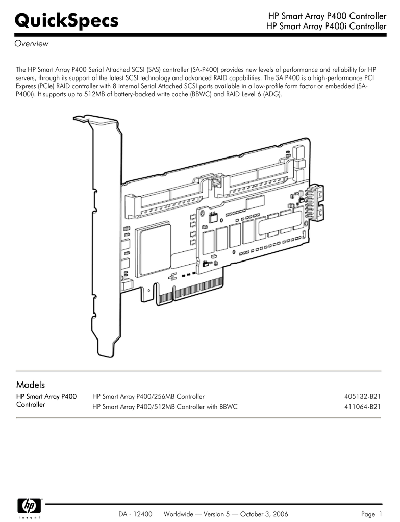 hp smart array controller p400