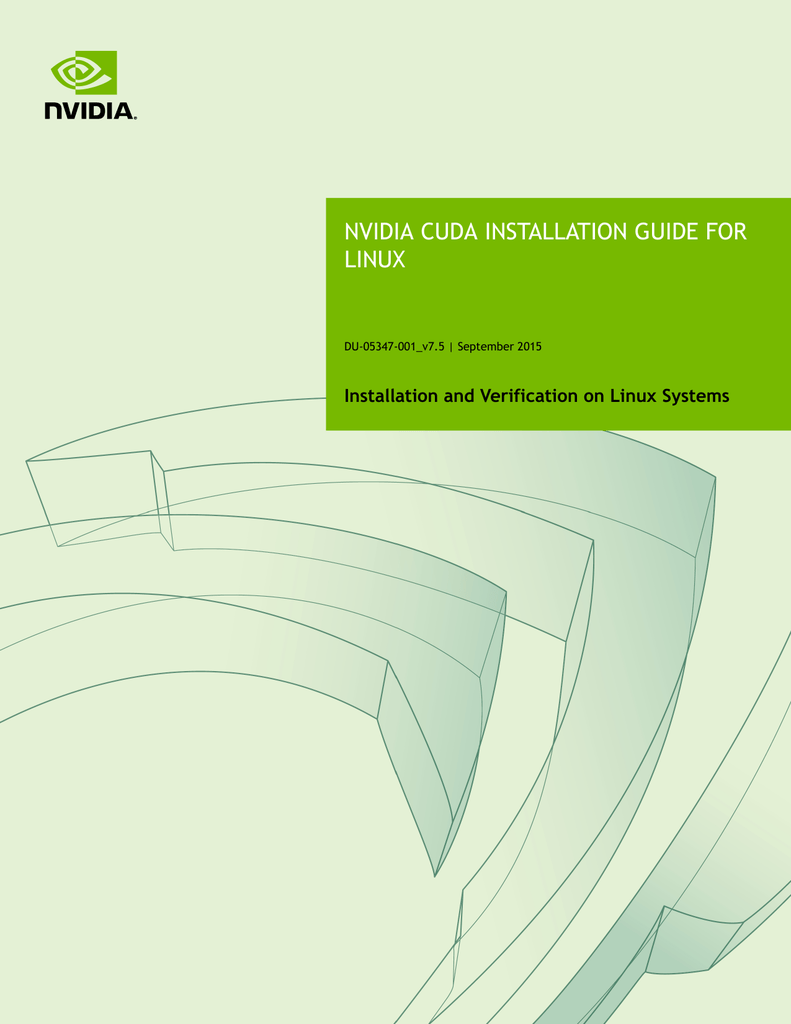 NVIDIA CUDA Installation Guide for Linux Manualzz