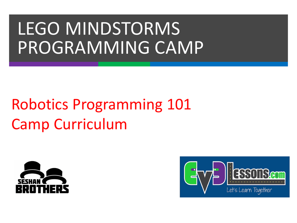 Lego Mindstorms Programming Camp Manualzz