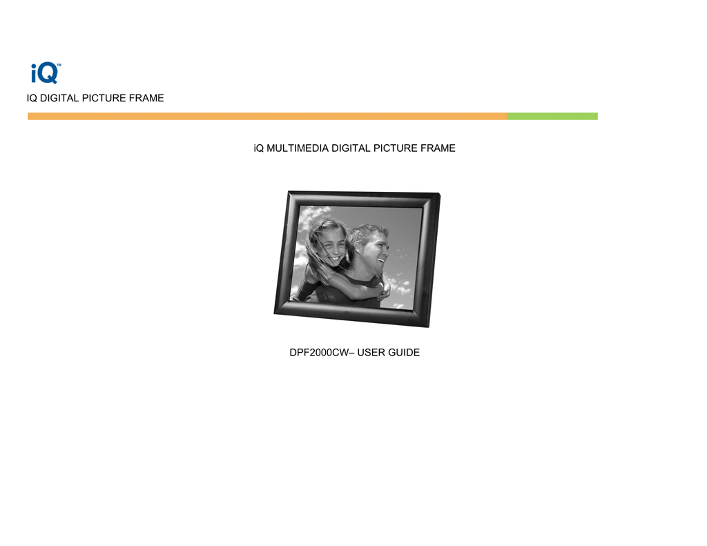 IQ DIGITAL PICTURE FRAME iQ MULTIMEDIA DIGITAL PICTURE Manualzz