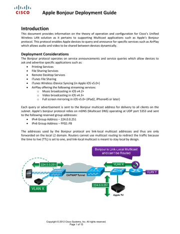 Apple Bonjour Deployment Guide Introduction  Manualzz