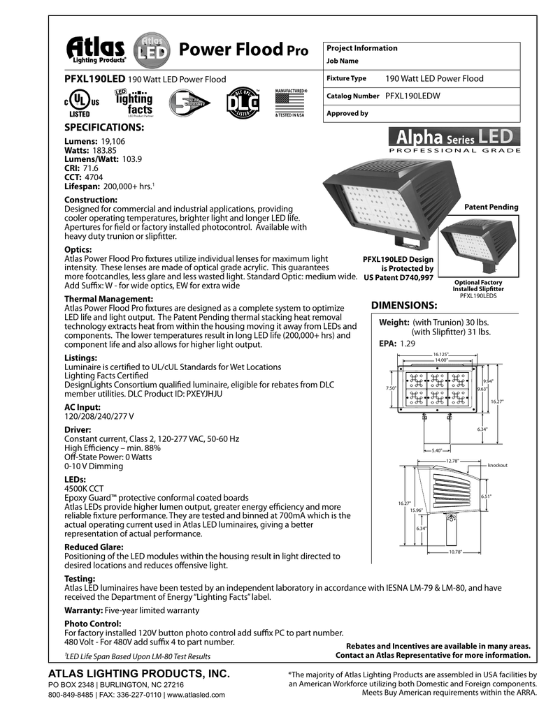 Floodpro Atlas Lighting Products Manualzz Floodpro Atlas Lighting Products Manualzz
