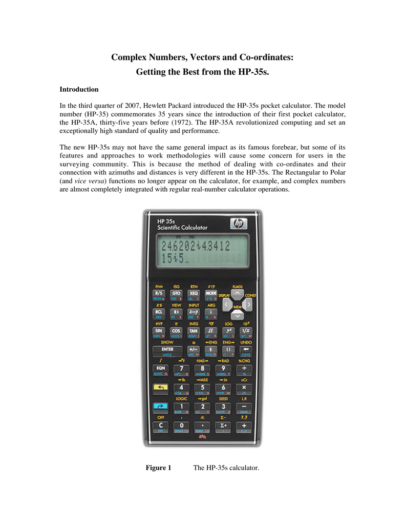 Hp 35s Surveying Programs