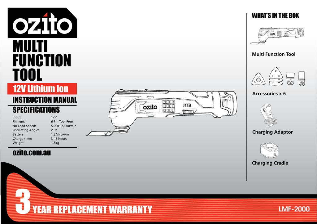 Image of Ozito PXDDGK-600 oscillating multi-tool