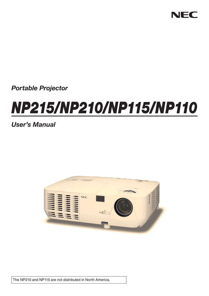 NEC NP115 Projector User manual Manualzz