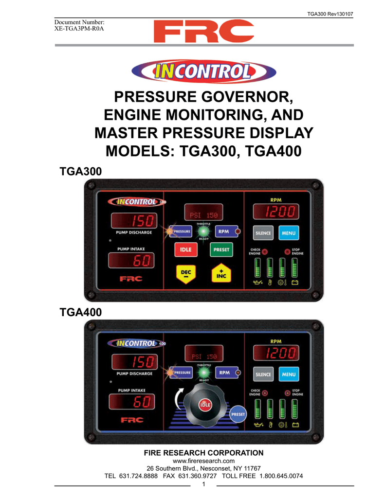 PRESSURE GOVERNOR, ENGINE MONITORING, AND MASTER Manualzz