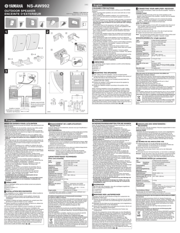 Yamaha NS-AW992  Owner's manual | Manualzz