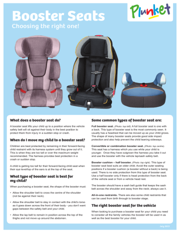 Booster top seat types